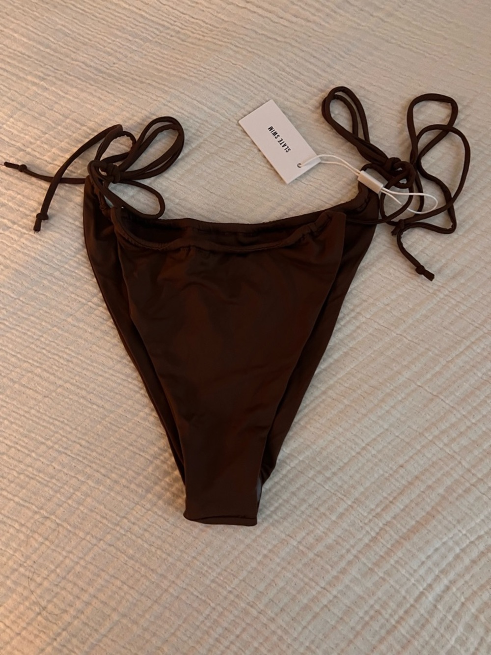 Slate Swim Chocolate Brown Tie-Side Bikini Bottom